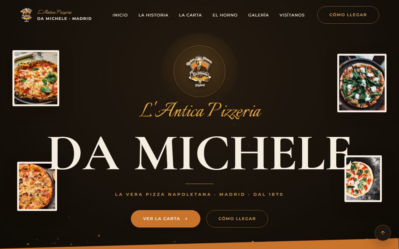 Web de L'Antica Pizzeria da Michele hecha por Visionarios Company
