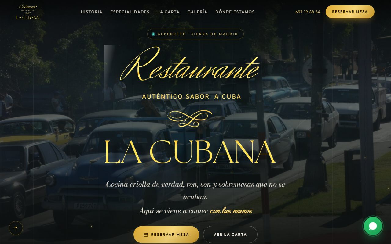 Web de La Cubana hecha por Visionarios Company